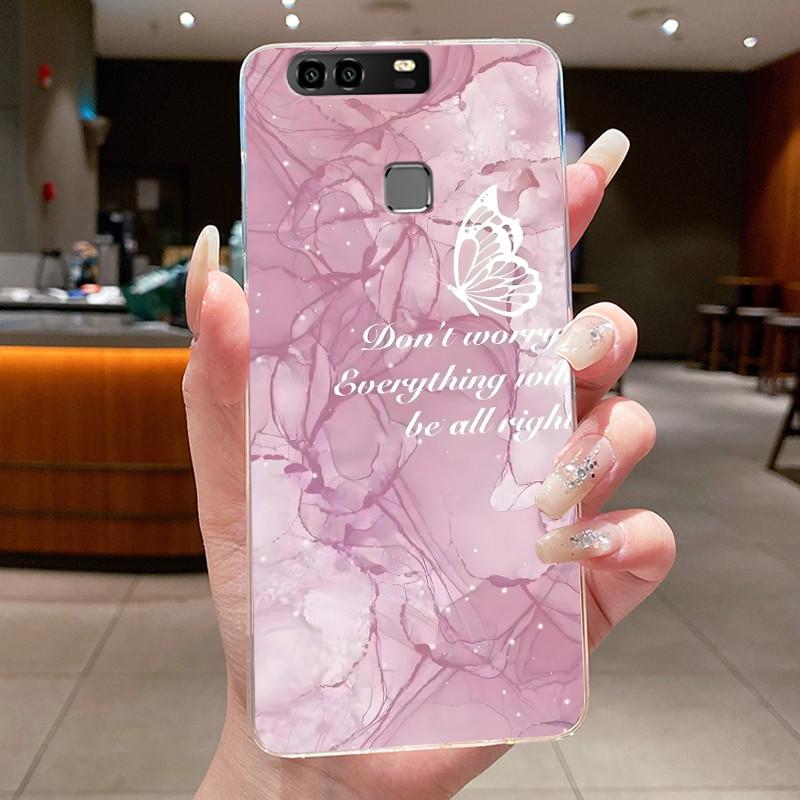For Huawei P9 EVA-L29 L09 Case Huawei P9 Plus VIE-L29 L09 Cover Clear Luxury Fashion Butterfly Flowers Soft Silicone Phone Case