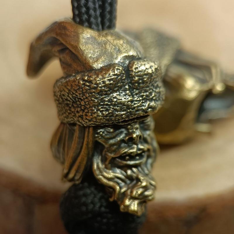 1ks Starobronzový Bezzubý Starý Muž s Bradou Přívěsek na Klíče Přívěsek na Batoh Vintage Mosazné Řemesla Starobronzové Miniaturní Ozdoby