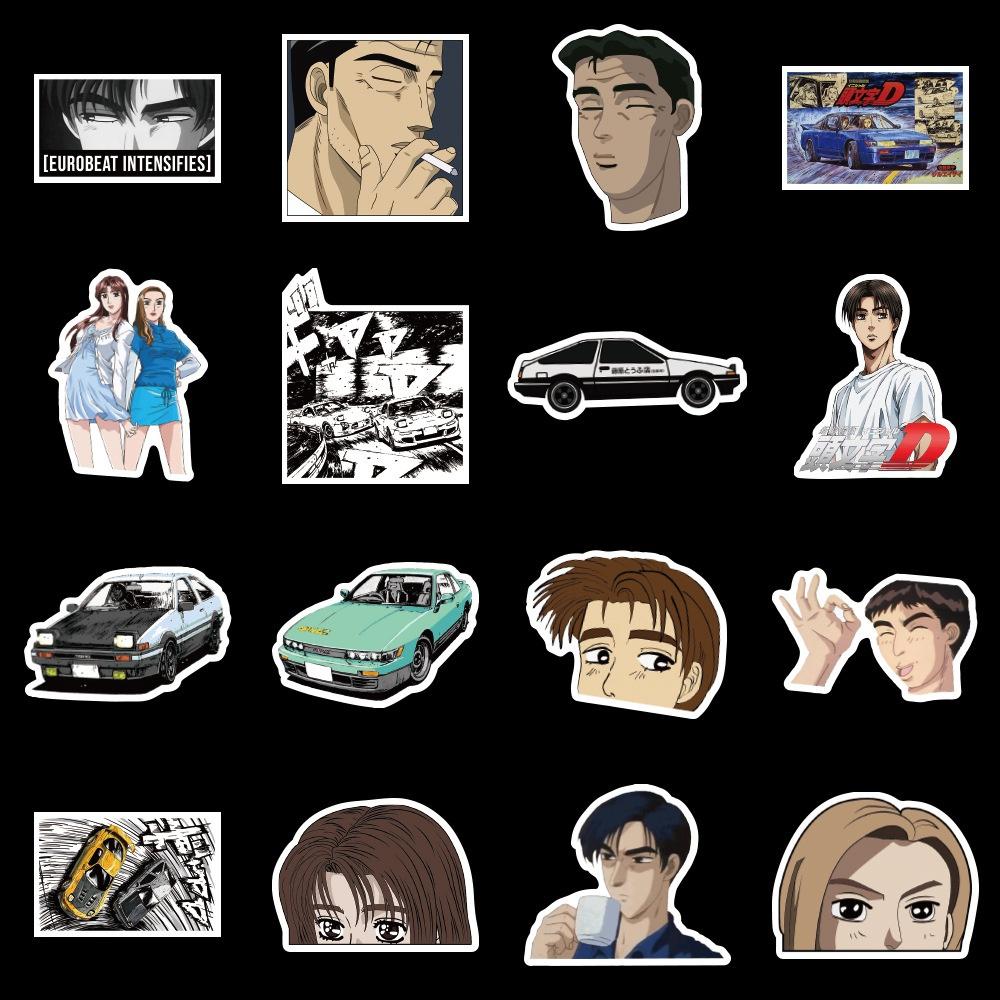 10/50Pcs Initial D Stickers Graffiti Stickers for DIY Luggage Laptop Skateboard Motorcycle Bicycle Stickers