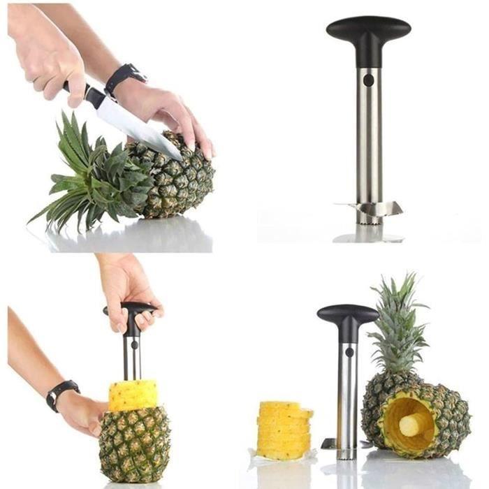 Pineapple Peeler - Black - Stainless Steel - Durable - Easy To Clean - Contemporary Design