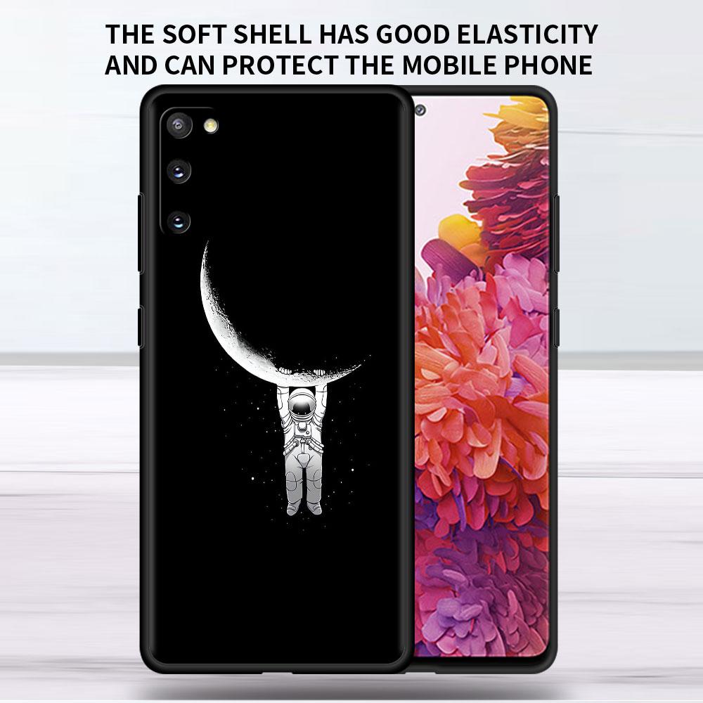 Weiche Hülle für Samsung Galaxy Note 20 Ultra 10 Plus Lite A50 A70 A20 A40 A20e 9 8 A60 Funda Handyhülle Universum Cooler Astronaut