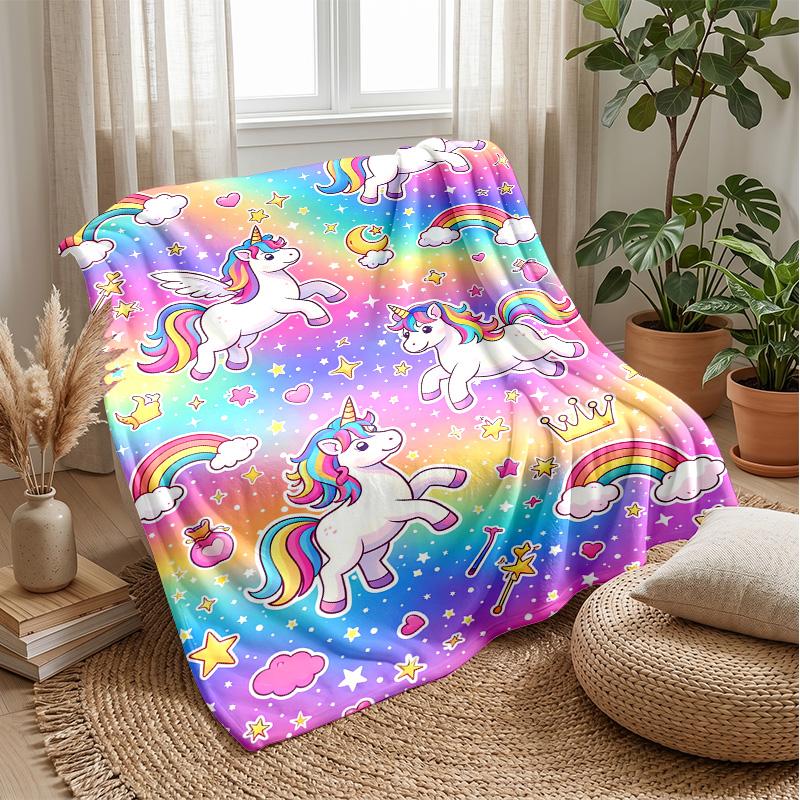 Fantasy Mermaid with Unicorn Theme blanket Lightweight Warm Flannel Blanket Decorative Throw Blanket for Home Decoration