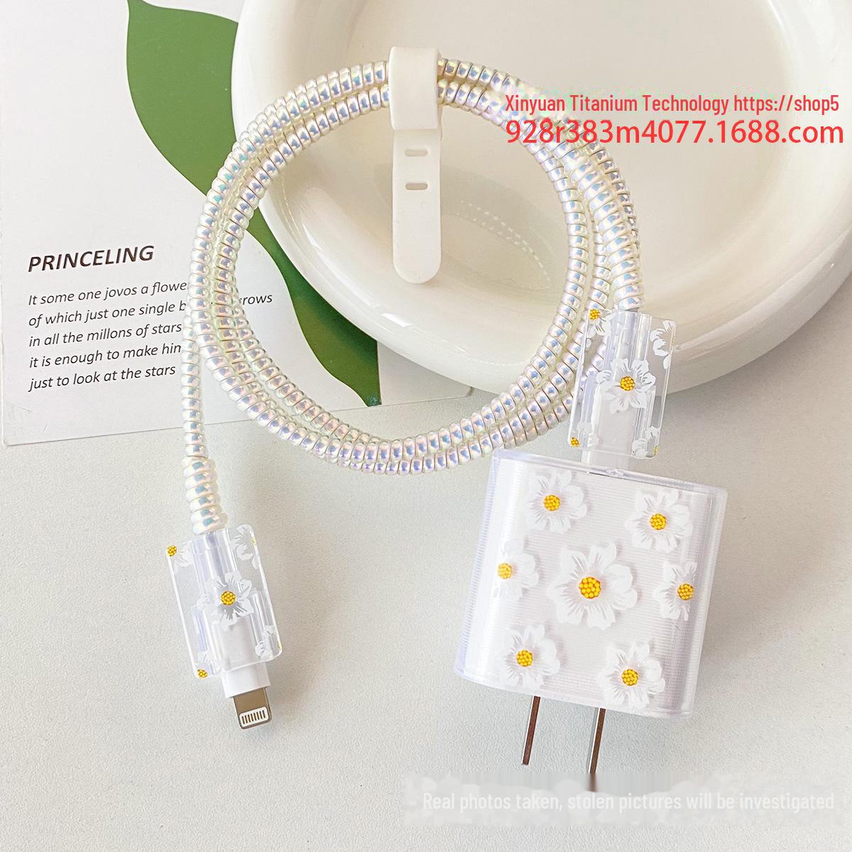 

Популярный мягкий чехол из ТПУ для зарядного устройства Apple 20 Вт — совместим с моделями 15/14/13, европейский стандарт flower