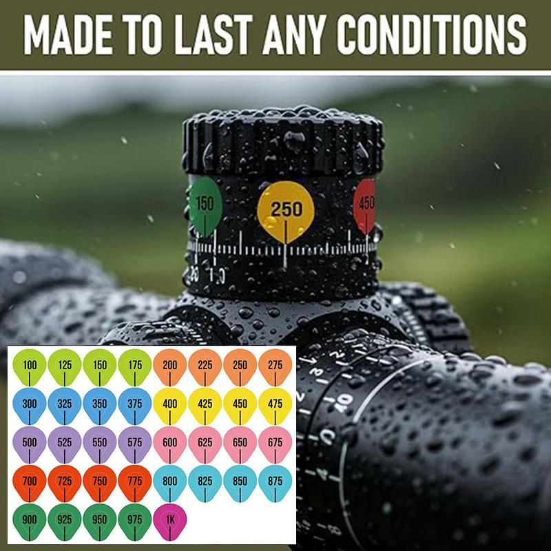 5/10 Sheets Rifle Scope Turret Stickers, Rifle Scope Turret Tags For Long Range Shooting Hunting, Fit Most Scope Caps
