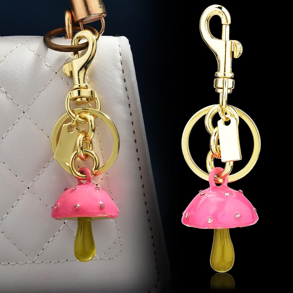 Colorful Cartoon Mushroom Keychain: Creative Bag Charm & Car Pendant