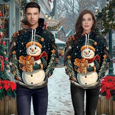 Autumn Winter Men's Women's Long Sleeved Christmas Printed Comfortable Fashionable Casual Loose Hoodie