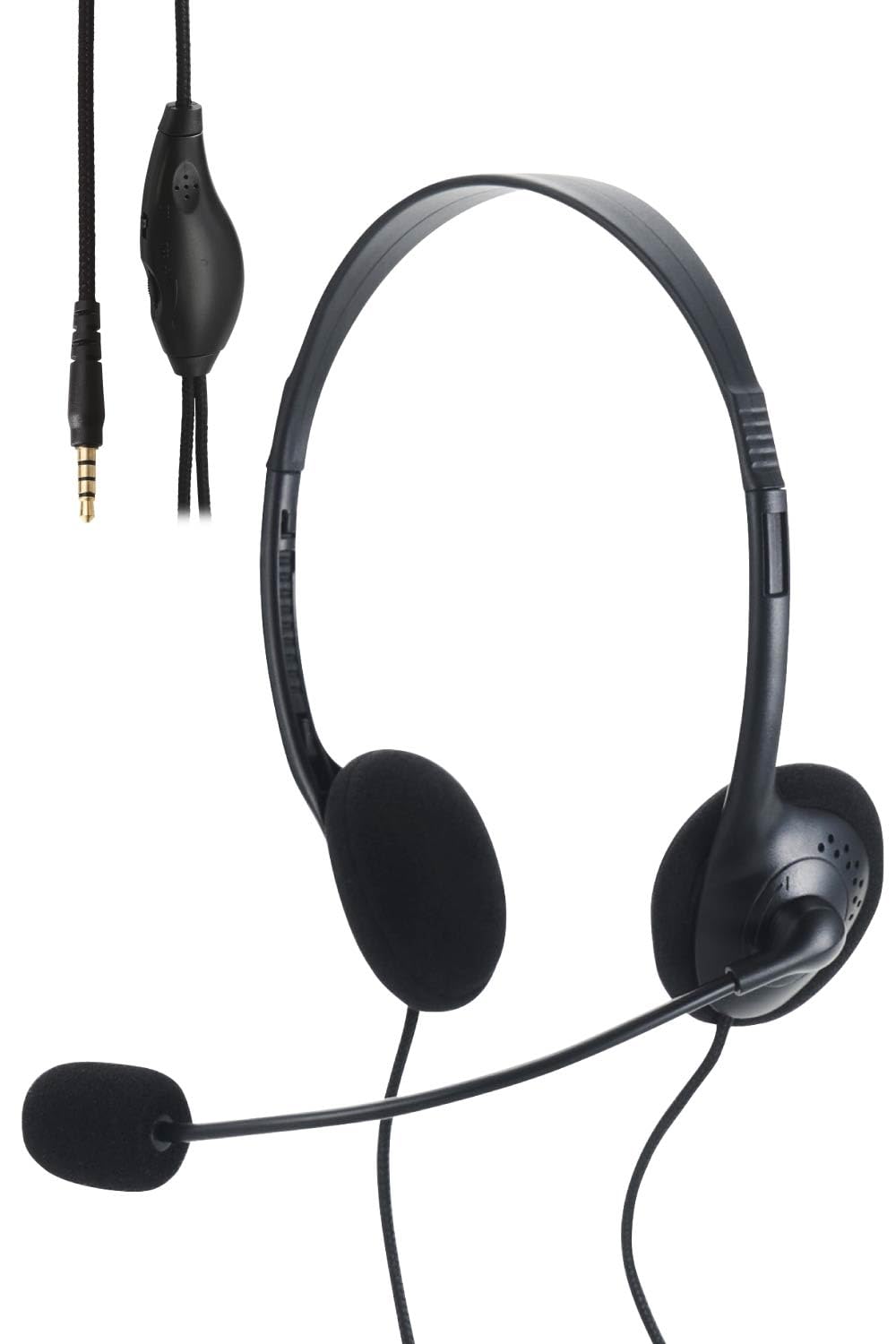 

ELECOM Wired Headset 4 Pole with Microphone Overhead Binaural Lightweight Small Windscreen with Volume Controller with some AI Black [Compatible PCs]