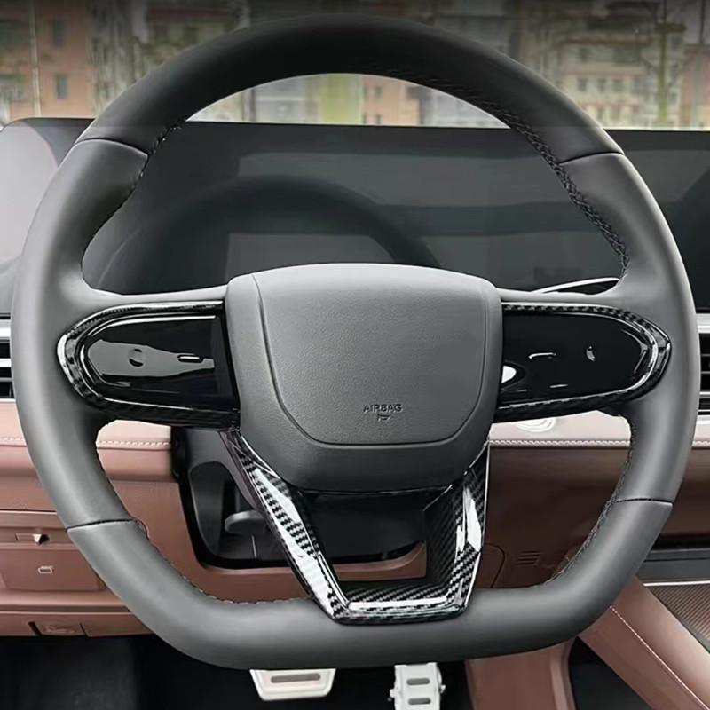 For Chery Omoda 5 C5 FX 2024 Car Steering Wheel Trim Styling Sticker Auto Accessories ABS Carbon Black 1pcs