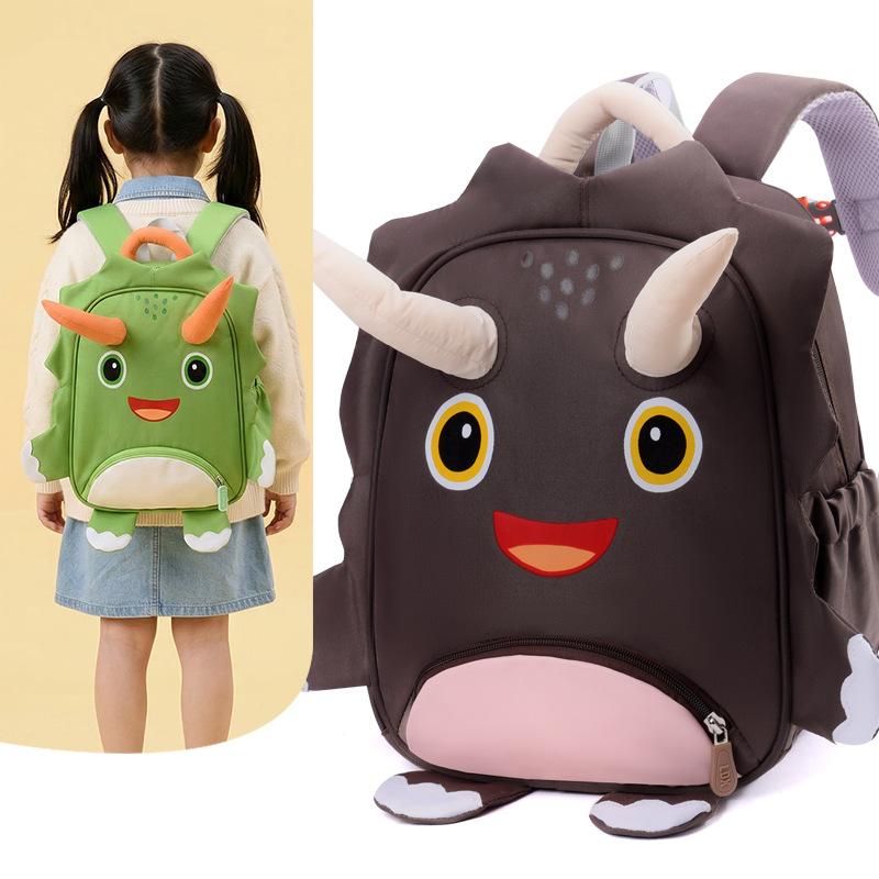 Schoolbag kindergarten small schoolbag boys and girls cute three-dimensional dinosaur burden reduction light baby backpack