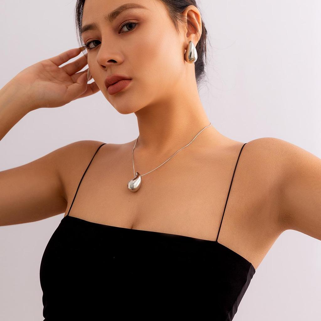 Elegant Water Drop Large Teardrop Pendant Necklace