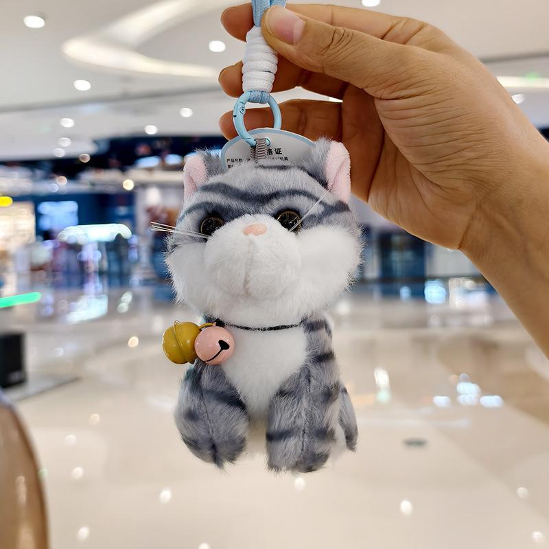 Cute Plush Kitten Keychain Bag Charm Adorable Cartoon Cat Doll Pendant Accessory