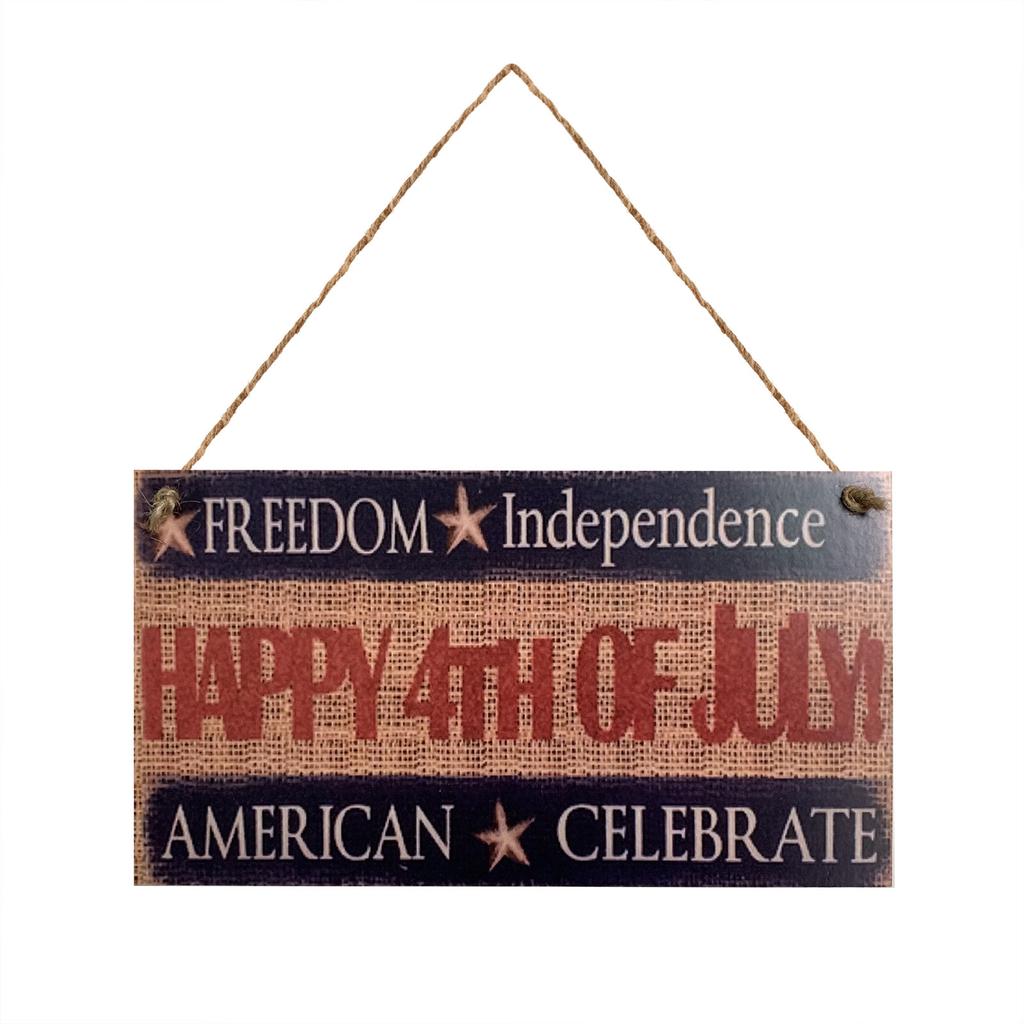 America Independence Day Door Hanger Wooden Sign Door Wall Hanging Decorations