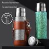 Double Layer Pure Titanium Thermos Cup With Cup Sleeve,Vacuum Flasks,Mechanical Display Temperature Drinkware,Water Bottle,500ml