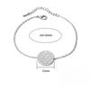Personalized Simple Concave Round Bracelet for Women's Retro Stylish Round Hammer Pattern