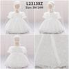 Girls' White Lace Christening Gown - First Birthday Princess Dress