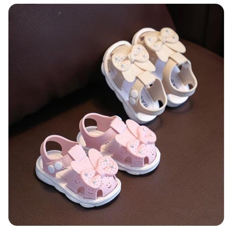 Girls Sandals Flowers Bow Knot Sweet Soft Children's Beach Shoes Kids Summer Bow Knot Sandals