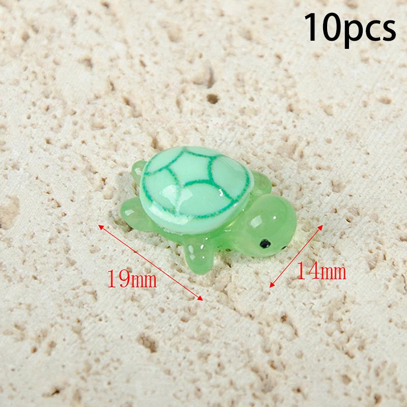 

10 шт. Мини светящиеся черепахи домашний декор ландшафтный дизайн смоляные поделки светящиеся черепахи сад аквариум миниатюры украшения украшения зелёный