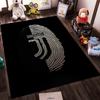 Tappeto con impronta digitale logo Juventus Bianco e Nero Tappeto antiscivolo adatto per soggiorno e camera da letto divani divani