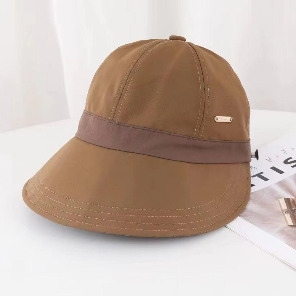 Solid Color Wide Brim Sun Hat Casual Duckbill Hat Peaked Cap Outdoor Beach Hat  Travel