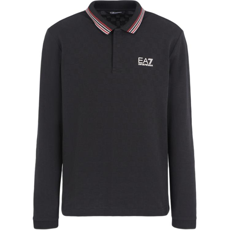 

Emporio Armani EA7 SS24 Letter Print Pullover Long Sleeve Polo Shirt Men tops Black 6DPF15-PJZSZ-1200 XXL