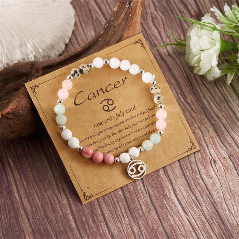 Twelve Constellation Beaded Bracelet With Natural Stones For Women Gift Ideas
