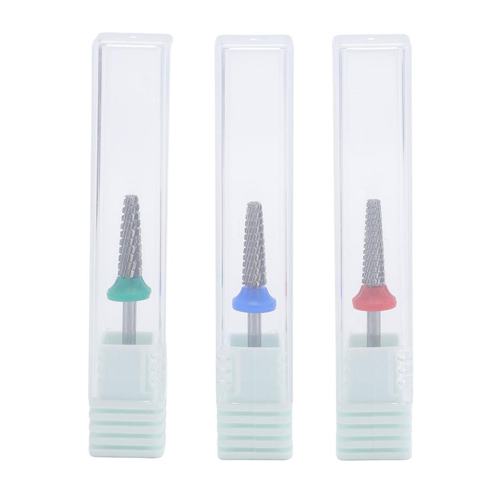 3pcs Nail File Bits Tungsten Steel Nail File Bits Professional Manicure Grinding Heads for Electric 
