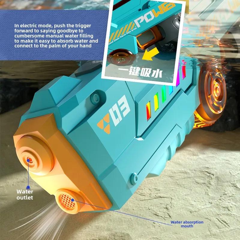 Non-Toxic Electric Water Gun Continuous Firing Watergun Automatic Water Absorption Large Capacity Squirt Gun Pool Beach Outdoor Toy