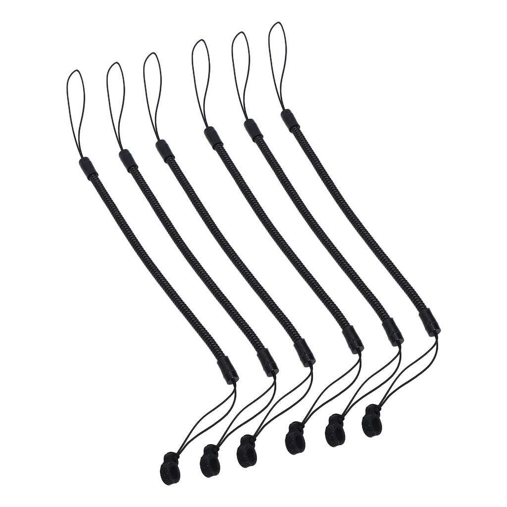 6PCS Elastic Pen Lanyard Retractable Spring Coil Strap Anti Lose Pen Leash with Ring for Tethering Drawing Pens