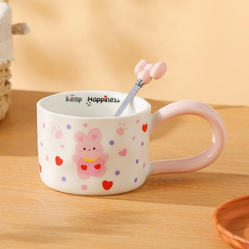 Roztomilý keramický hrnek s puntíky, domácí kávový hrnek, kreslený hrnek pro pár, kreativní hrnek na vodu, keramický snídaňový hrnek