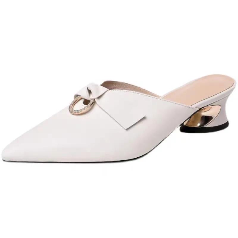 Zapatos De Mujer Women Cute Pointed Toe Pink Comfort Spring & Summer Heel Shoes Lady Cool Comfort Office & Party Heels Ab605
