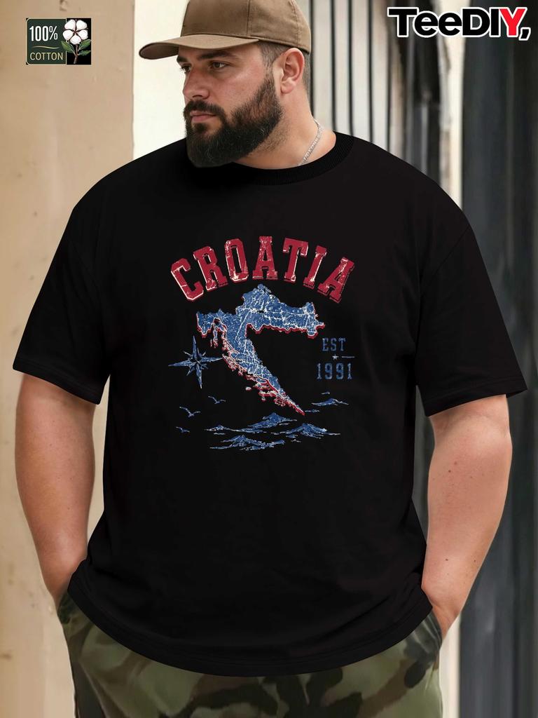 Back the 90 S Boombox Men's Casual Grew Neck Short Sleeve T-Shirt for Summer, PLUS SIZE