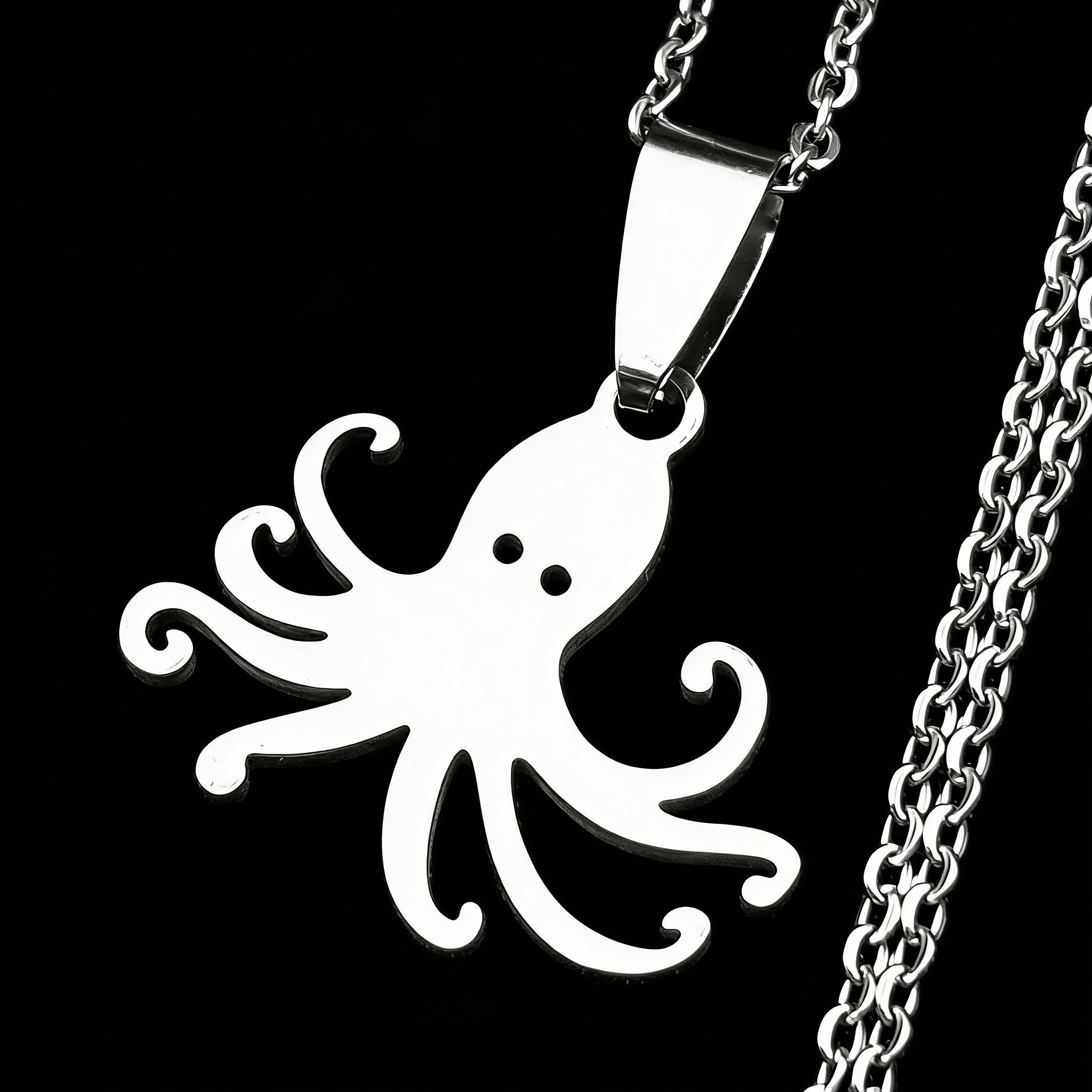Stainless Steel Marine Life Octopus Chain For Women Men Gold Color Lovely Sea Ocean Animal Necklace Jewelry Accessory Wholesale