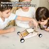 DIY Car Science Toy 1 Set Double Power Rubber Band Handmade Accessories Creativity & Hands-on Skills Training Fine Workmanship Wooden Primary