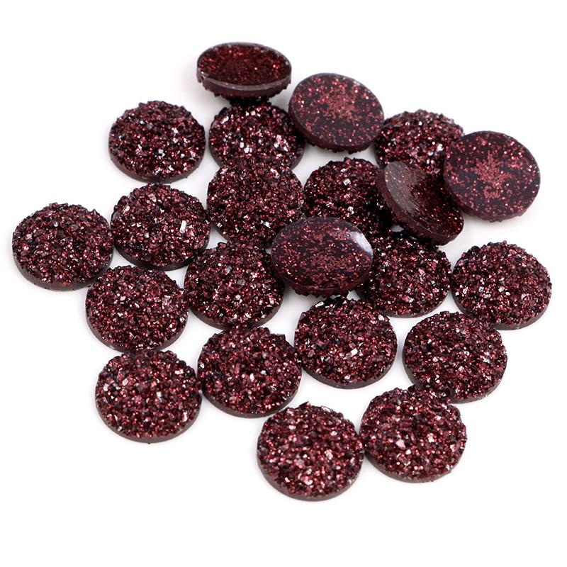 40 Stück/Los 8mm 10mm 12mm Mixfarben Druzy Naturstein Konvex Flachrücken Harz Cabochons DIY Schmuckherstellung Zubehör Zubehör