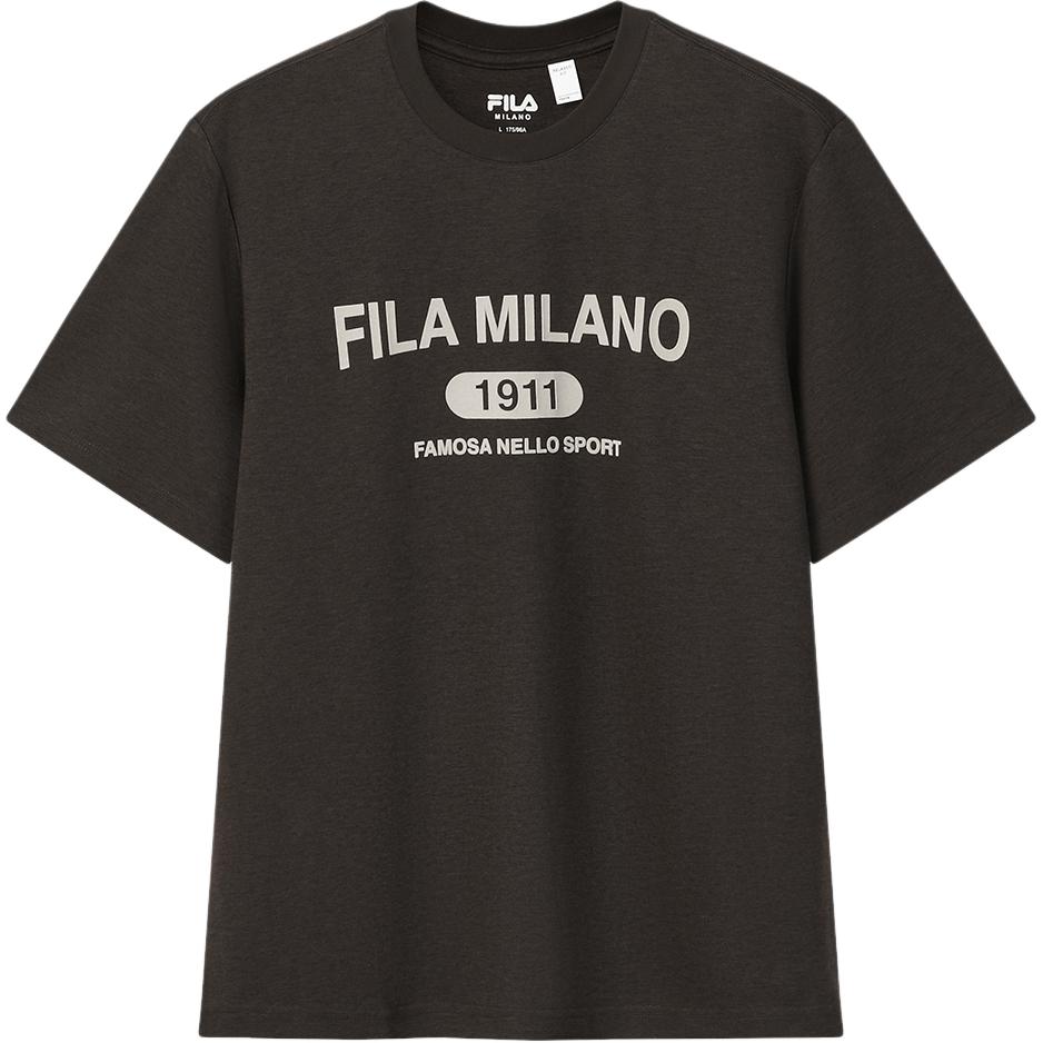 FILA Серия Milano Милан Круглый вырез Пуловер Вязаный Короткий рукав Футболка Мужские Топы F11M625112F-BN M