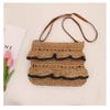 IELGY Crossbody Lace Straw Bag, Lotus Leaf Color Woven Bag, Seaside Beach Vacation Bag