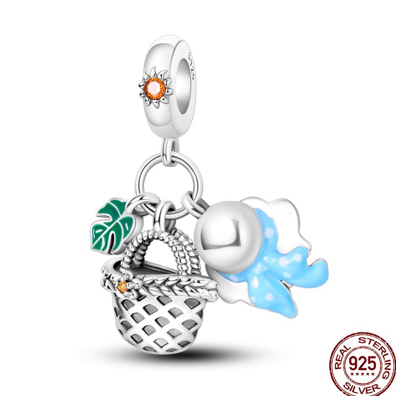 Copper Beach Ocean Vacation Drink Starfish Charm Beads Suitable Fit Pan Original Bracelet Diy Holiday Jewelry Gift