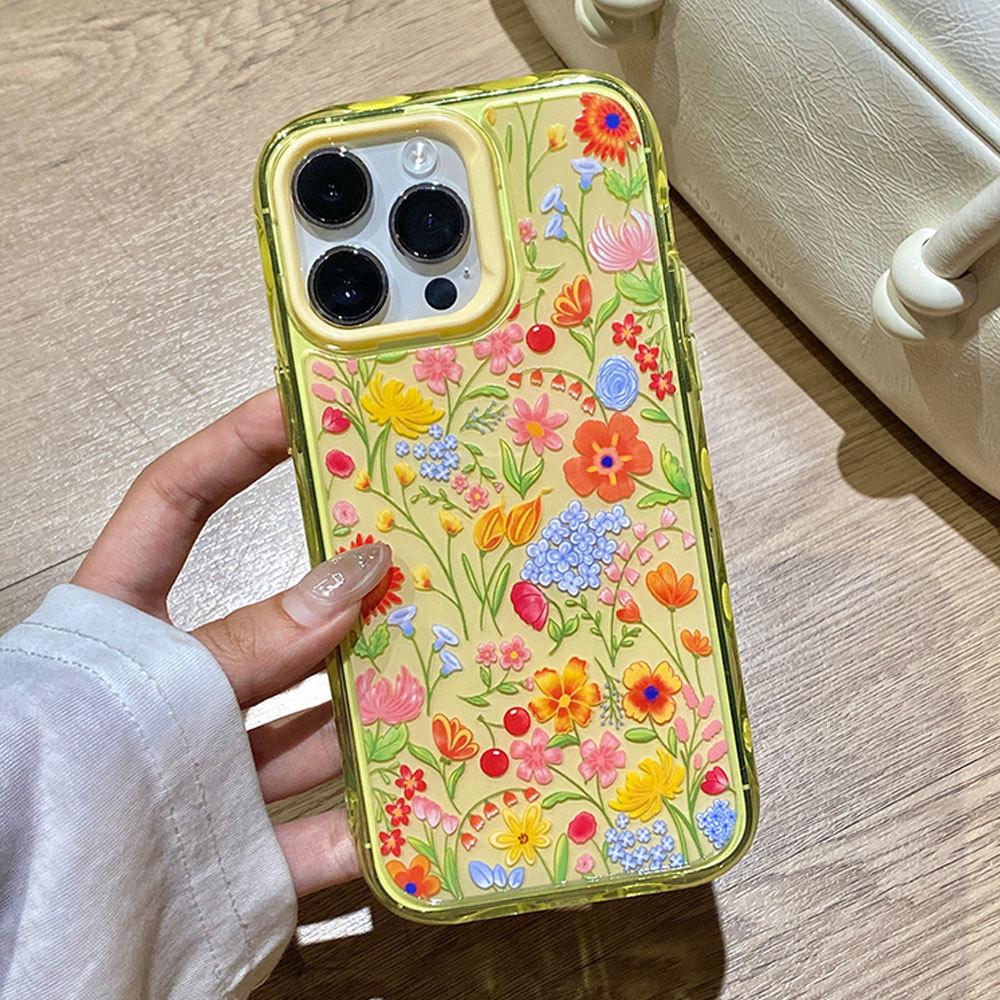 Full Screen Flowers Suitable for IPhone16 Mobile Phone Case Apple 15 Protective Case 14pro Anti fall 13 Small Clear 12 Hard
