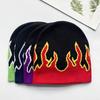 Autumn Knitted Hat Men's and Women's Hip Hop Fashion Flame Jacquard Hoodie Winter Outdoor Cycling Versatile brimless Hat