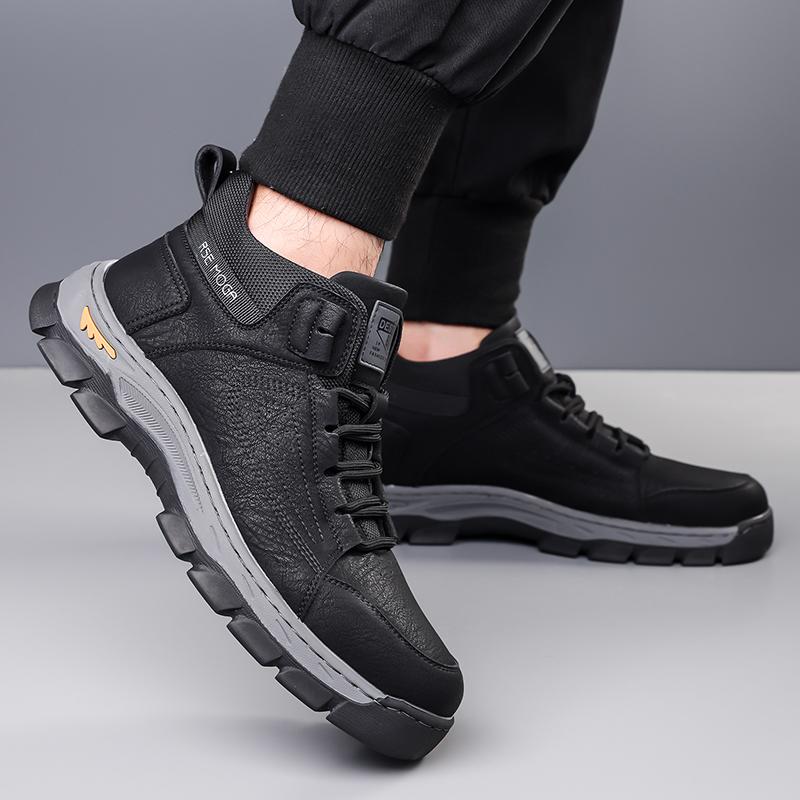 Fashion New Men's Winter Thermal Boots Fur Lined Ankle High Top Boots Warm Anti Slip Outdoor Snow Shoes for Men Classic Lace Up Boots