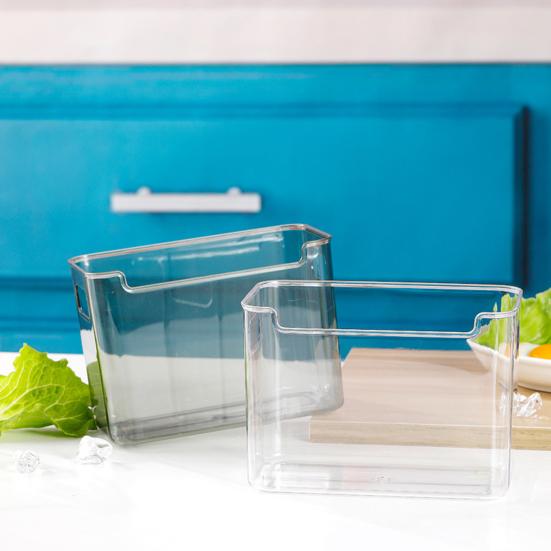 Boîte de rangement pour porte latérale de réfrigérateur Bacs de rangement en plastique transparent Empilables Organisateur de cuisine pour viande Snacks et Boissons