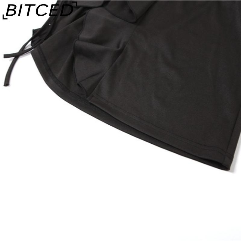 BITCED Summer Women's Solid-Color Slim-Fit Streetwear High-Waisted Bodycon Split Skirt