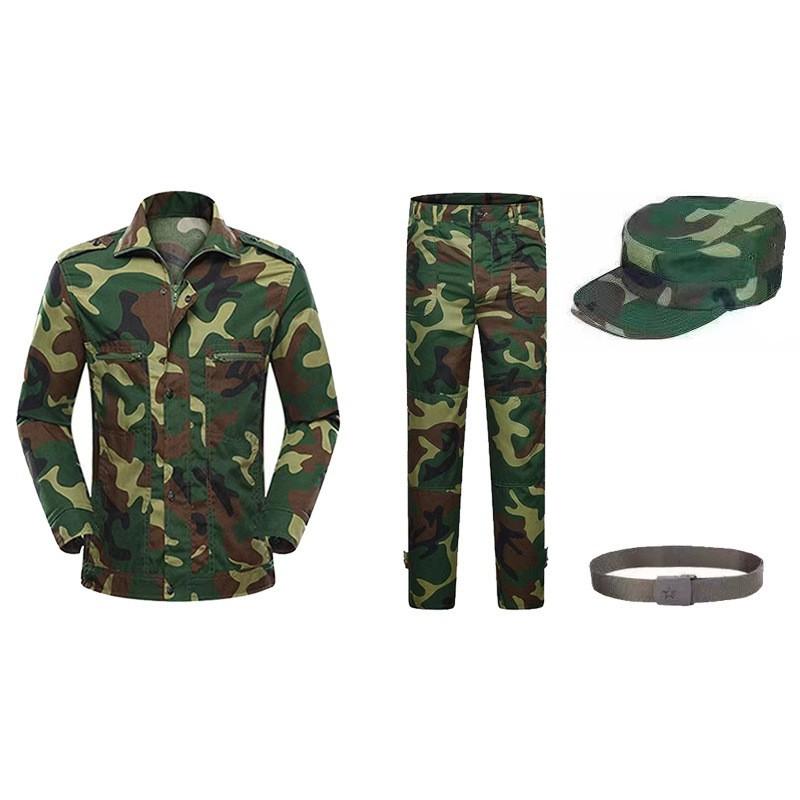 Military training uniform set - camouflage uniform for men and women, summer light grass green, navy blue style clothing