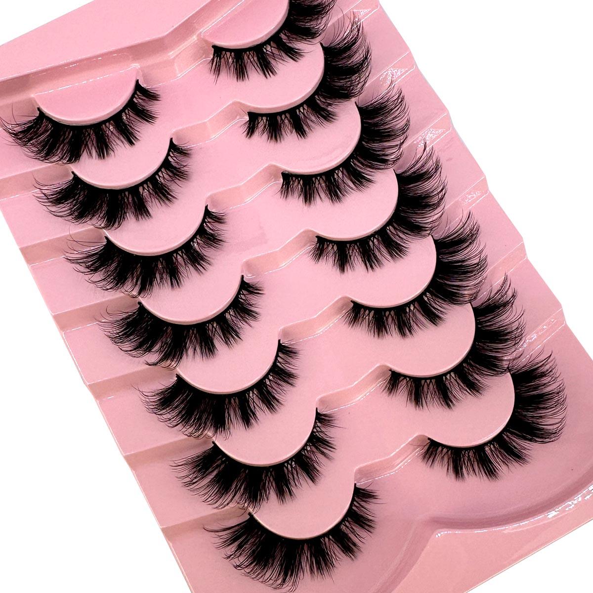 

Новые 7 пар ресниц кошачий глаз 8D норковые ресницы завитые крылатые натуральные реалистичные грязные кончики глаз удлиненные густые накладные ресницы мягкие искусственные 7Pairs