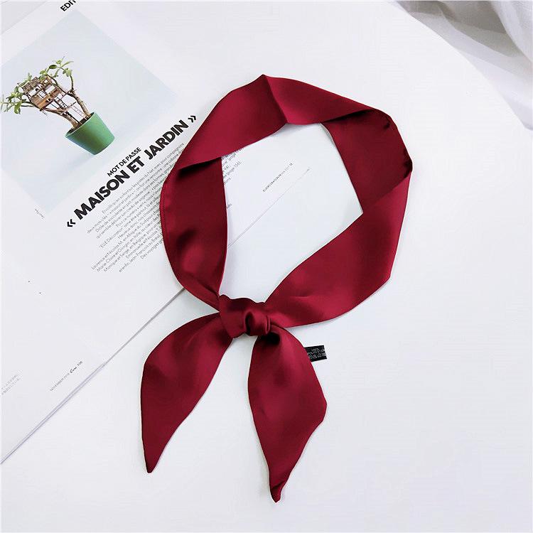 Neuer einfarbiger Schal für Damen im Frühling und Herbst, vielseitiges Band mit Handgelenksschlaufe, modische Dekoration, Nackenschutz für Studenten, kleiner Schal