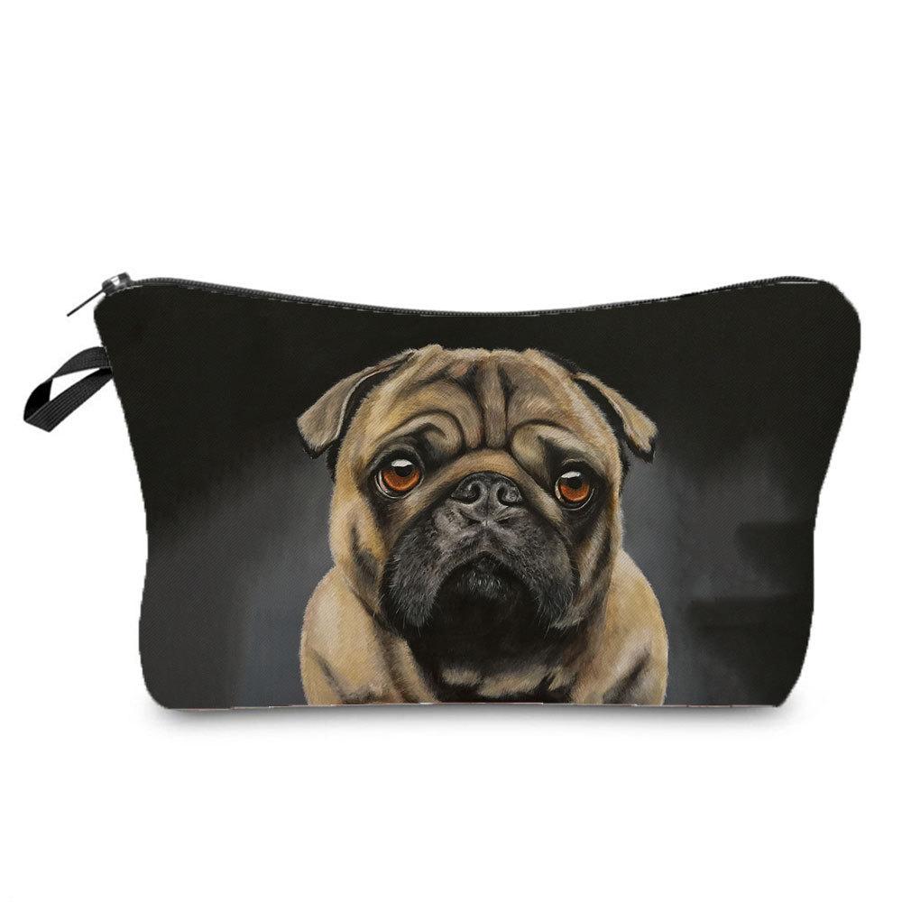 Women Dog Print Cosmetic Bag Toiletries Organize Travel Storage Case 6420