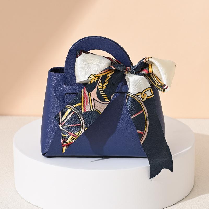 

20 Pieces Leather Gift Bag Bow Packaging Bag Wedding Gift Distribution Bag Candy Packaging Box Pink Mini Handbag 20pcs&13x12.5x6cm
