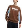 FILA Color Block Letter Logo Printed Casual Pullover Sweatshirt Men sweatshirt Brown F11M419204F-BN