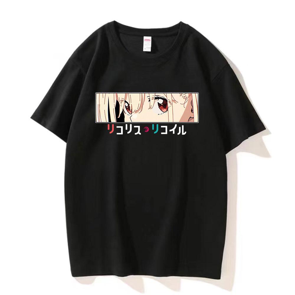 Hot Anime Lycoris Recoil Chisato Nishikigi Eyes Print T Shirt Unisex WoUnisex Casual Cozy T-shirts Oversized Harajuku Streetwear