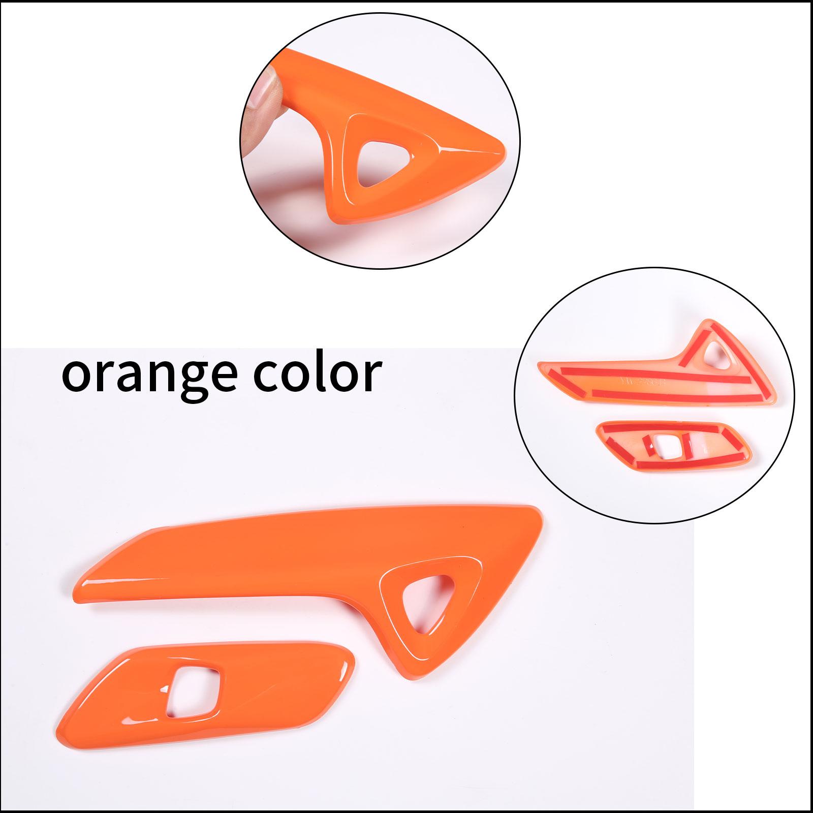 Car Door Switch Panel Cover for Chevrolet Corvette C7 2014 2015 2016 2017 2018 2019 Interior Accessories 2Pcs LHD orange color